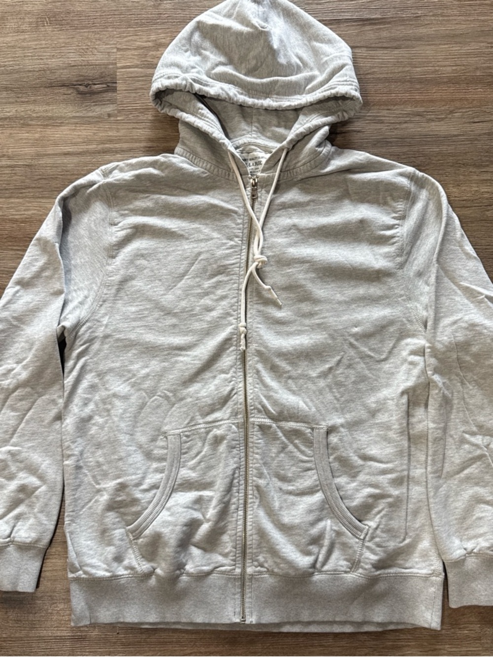 Old navy Light Gray Zip-Up Hoodie with Hood and Pockets